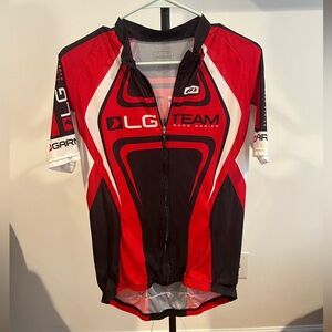 Louis Garneau Red Zip-up Cycling Jersey